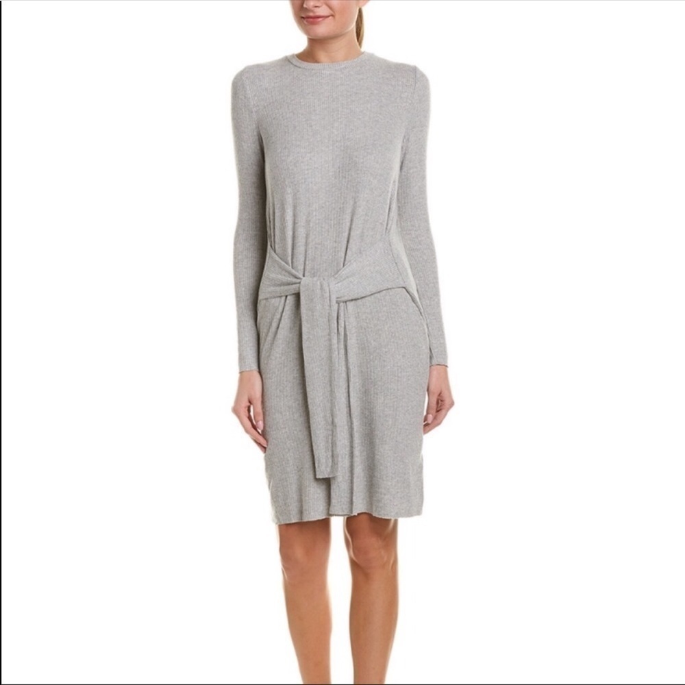 Velvet Graham & Spencer Gray Ribbed Knit Dress L
